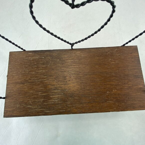 Vintage Wire and Wood Heart Design Bench Doll Display - Picture 6 of 11
